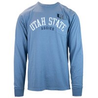 Utah state aggies distressed graphic blue unisex longsleeve t-shirt
